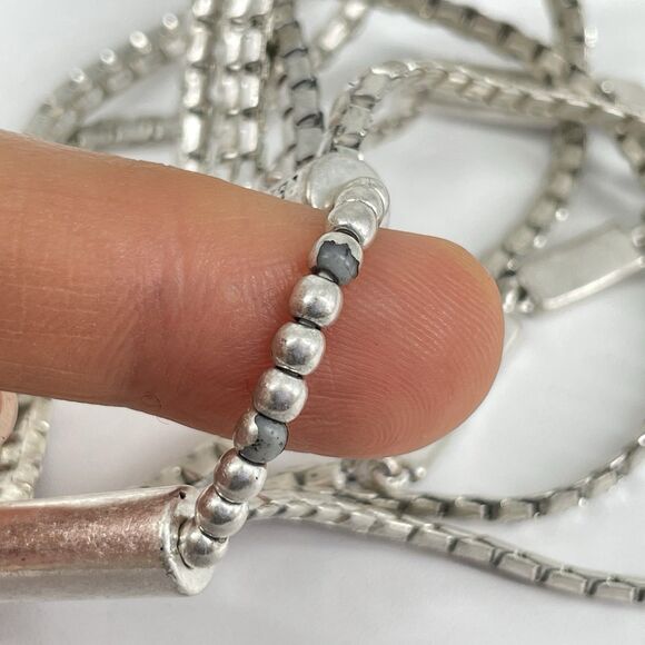 Kenneth Cole Multi Strand Silver Tone Bracelet “Today Is Not A Dress Rehearsal” - Picture 7 of 7